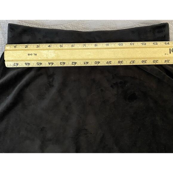 2 Pc Juicy Couture Sz S Black Velour Y2K Full Zip SS Top Pull On Twirl Skirt Seq - Picture 12 of 13